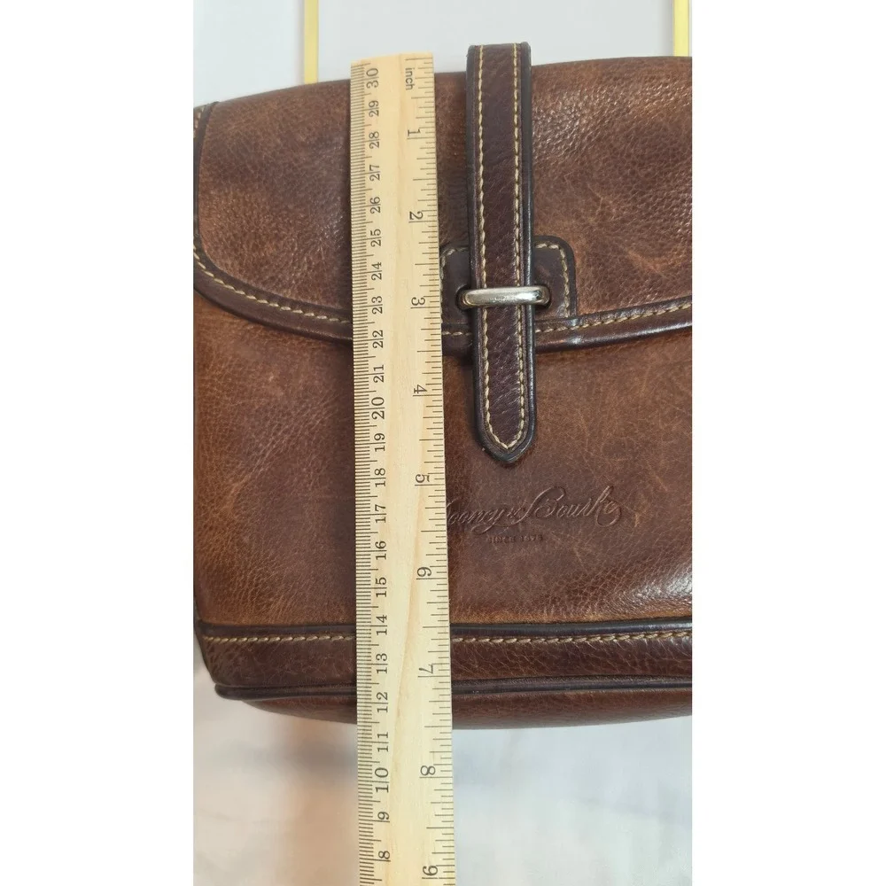 Dooney & Bourke Vintage Brown Leather Crossbody Bag Small Rustic Boho Purse
